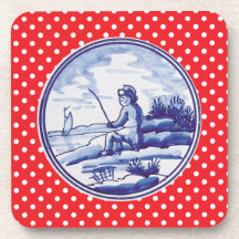 Nederlandse traditionele blauwe tegel onderzetter