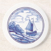 Nederlandse traditionele blauwe tegel onderzetter