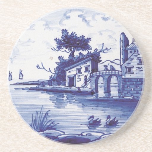 Nederlandse traditionele blauwe tegel onderzetter