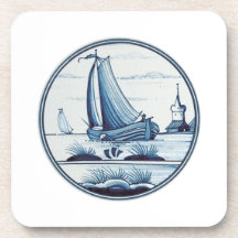 Nederlandse traditionele blauwe tegel onderzetter