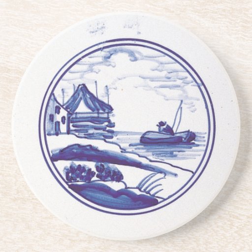 Nederlandse traditionele blauwe tegel onderzetter