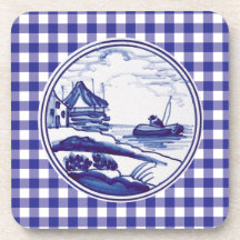 Nederlandse traditionele blauwe tegel onderzetter