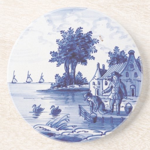 Nederlandse traditionele blauwe tegel onderzetter voor drinken