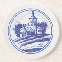 Nederlandse traditionele blauwe tegel onderzetter