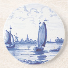Nederlandse traditionele blauwe tegel onderzetters