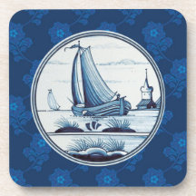 Nederlandse traditionele blauwe tegel onderzetters