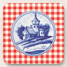Nederlandse traditionele blauwe tegel onderzetters