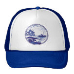 Nederlandse traditionele blauwe tegel petten