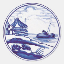 Nederlandse traditionele blauwe tegel sticker