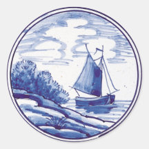 Nederlandse traditionele blauwe tegel sticker