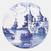 Nederlandse traditionele blauwe tegel sticker