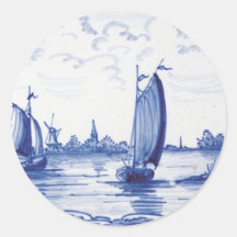Nederlandse traditionele blauwe tegel stickers