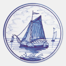Nederlandse traditionele blauwe tegel stickers