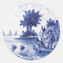 Nederlandse traditionele blauwe tegel stickers
