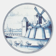 Nederlandse traditionele blauwe tegel stickers