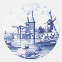 Nederlandse traditionele blauwe tegel stickers