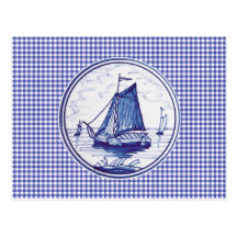 Nederlandse traditionele blauwe tegel wens kaart