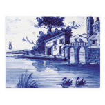 Nederlandse traditionele blauwe tegel wens kaart