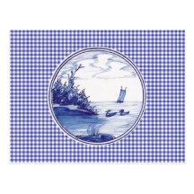 Nederlandse traditionele blauwe tegel wens kaart