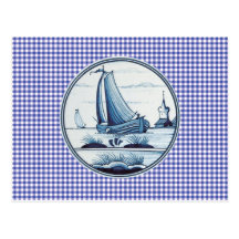 Nederlandse traditionele blauwe tegel wens kaarten