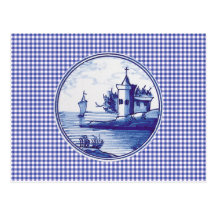 Nederlandse traditionele blauwe tegel wens kaarten