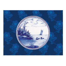 Nederlandse traditionele blauwe tegel wens kaarten