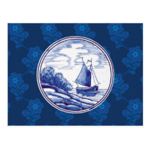 Nederlandse traditionele blauwe tegel wens kaarten