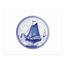 Nederlandse traditionele blauwe tegel wenskaart
