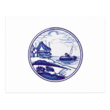 Nederlandse traditionele blauwe tegel wenskaart