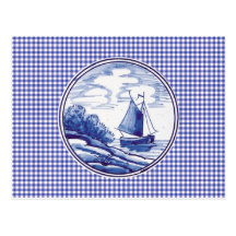 Nederlandse traditionele blauwe tegel wenskaart