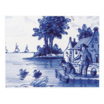 Nederlandse traditionele blauwe tegel wenskaart
