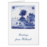 Nederlandse traditionele blauwe tegel wenskaart