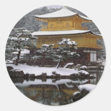 Neige de Kinkaku Autocollants Ronds