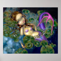 Nénuphars d'imaginaire d'IMPRESSION d'ART de sirèn Affiche