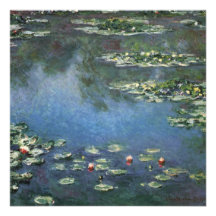 Nénuphars, Monet, fleurs vintages d'impressionisme Invitations Personnalisables
