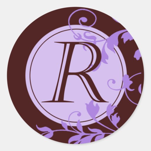 Neopolitan - initiale (aubergine) adhésifs ronds