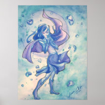 Neptune et eau affiche
