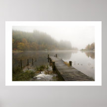 Nevelige Loch Ard, Schotland - Druk Poster