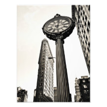 New York City - bâtiment et horloge de Flatiron Photos Sur Toile
