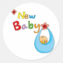 Nieuw baby (boy) ronde stickers