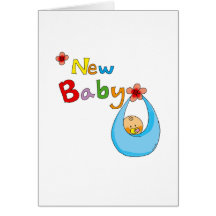 Nieuw baby (boy) wenskaart