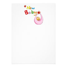 Nieuw baby (meisje) persoonlijke uitnodigingen