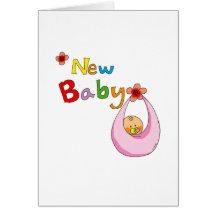 Nieuw baby (meisje) wenskaart