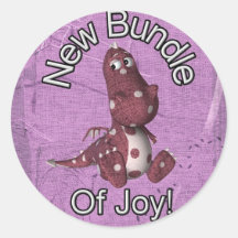 Nieuwe Bundel van Vreugde! Paarse achter, paarse d Ronde Sticker