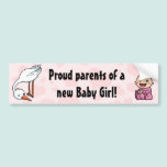 Nieuwe ouders van de sticker van de de ooievaarsbu bumperstickers