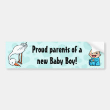 Nieuwe ouders van de sticker van de de ooievaarsbu bumperstickers