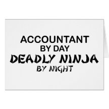 Ninja mortel par nuit - comptable cartes de vœux
