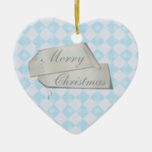 Noël bleu de coeur de diamant ornements