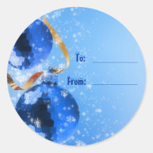 Noël bleu ornemente des étiquettes de cadeau autocollants