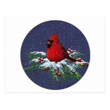 NOËL : CARDINAL : OISEAU : ART CARTES POSTALES